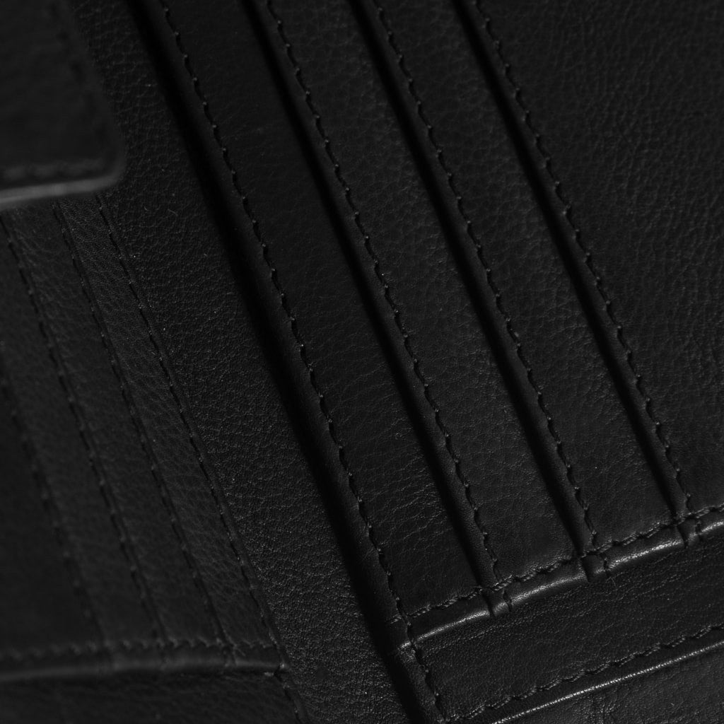 DEPECHE Soft and delicious leather wallet Purse / Credit card holder 099 Black (Nero)