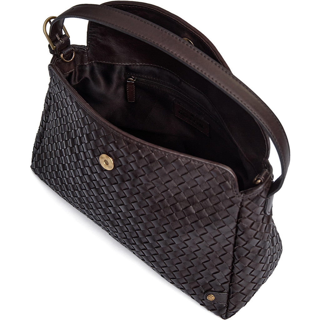 DEPECHE Sofya handwoven calf leather crossover Cross over 161 Dark brown