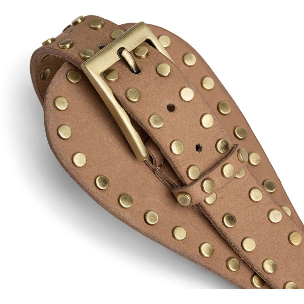 DEPECHE Statement leather belt with studs Belt 156 Camel