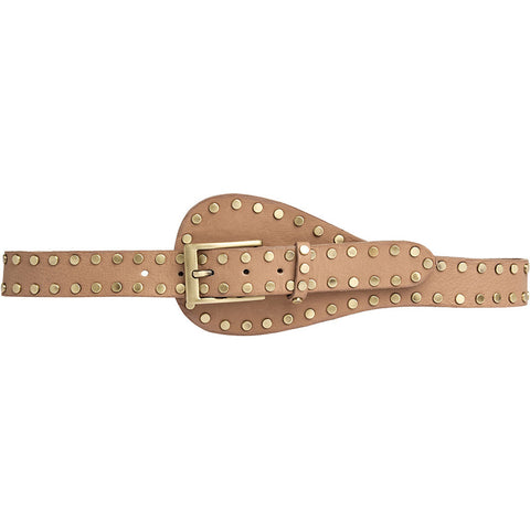 DEPECHE Statement leather belt with studs Belt 156 Camel
