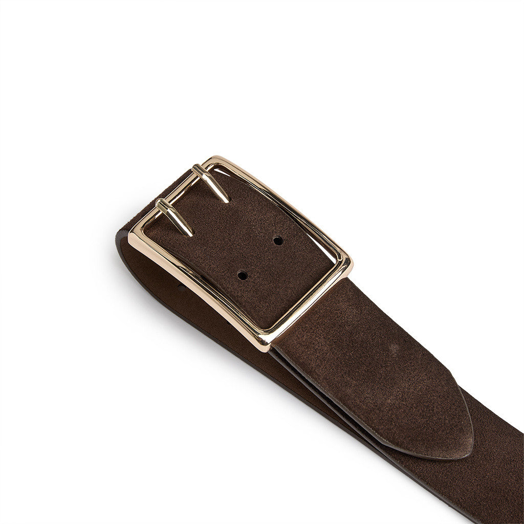 DEPECHE Suede belt Belt 161 Dark brown