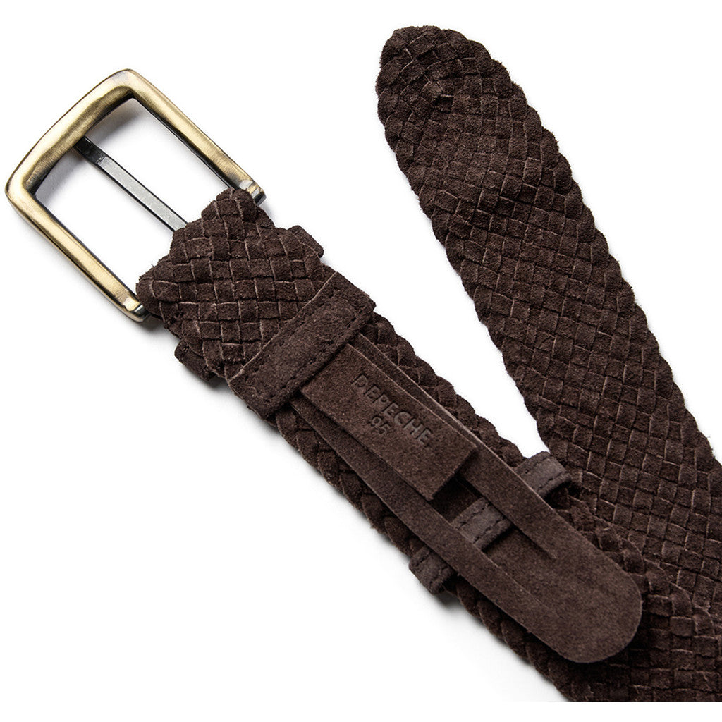 DEPECHE Suede belt Belts 008 Chocolate