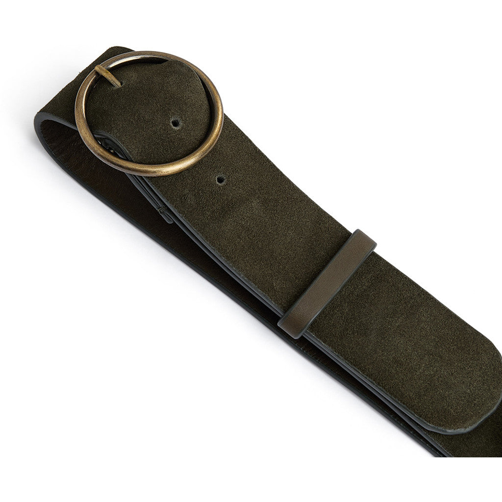 DEPECHE Suede belt Belt 049 Army Green