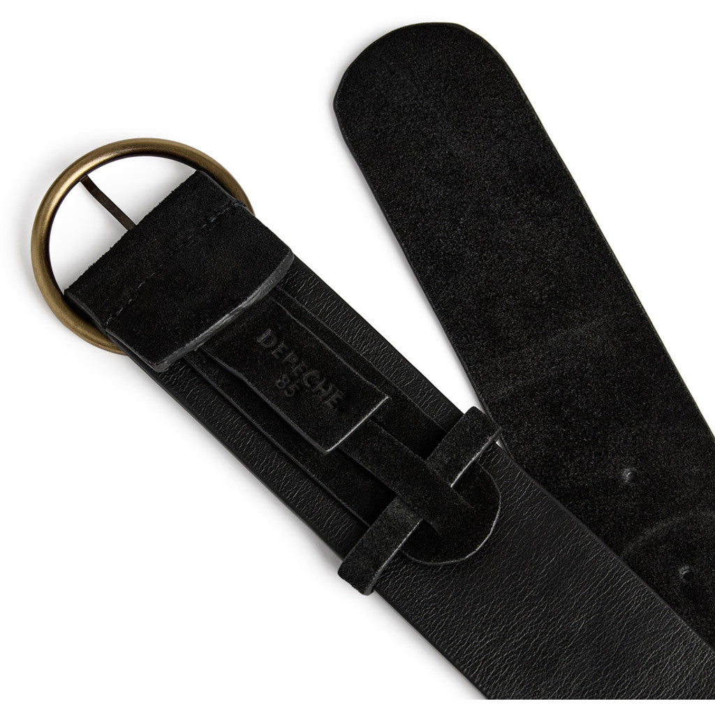 DEPECHE Suede belt Belts 154 Black/Brass