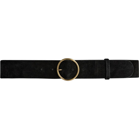 DEPECHE Suede belt Belts 154 Black/Brass