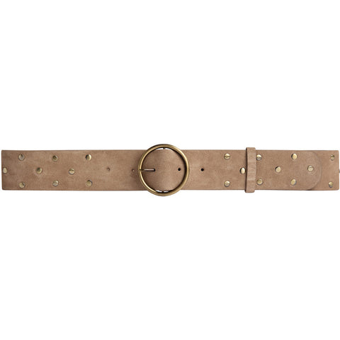 DEPECHE Suede belt w. studs Belts 011 Sand