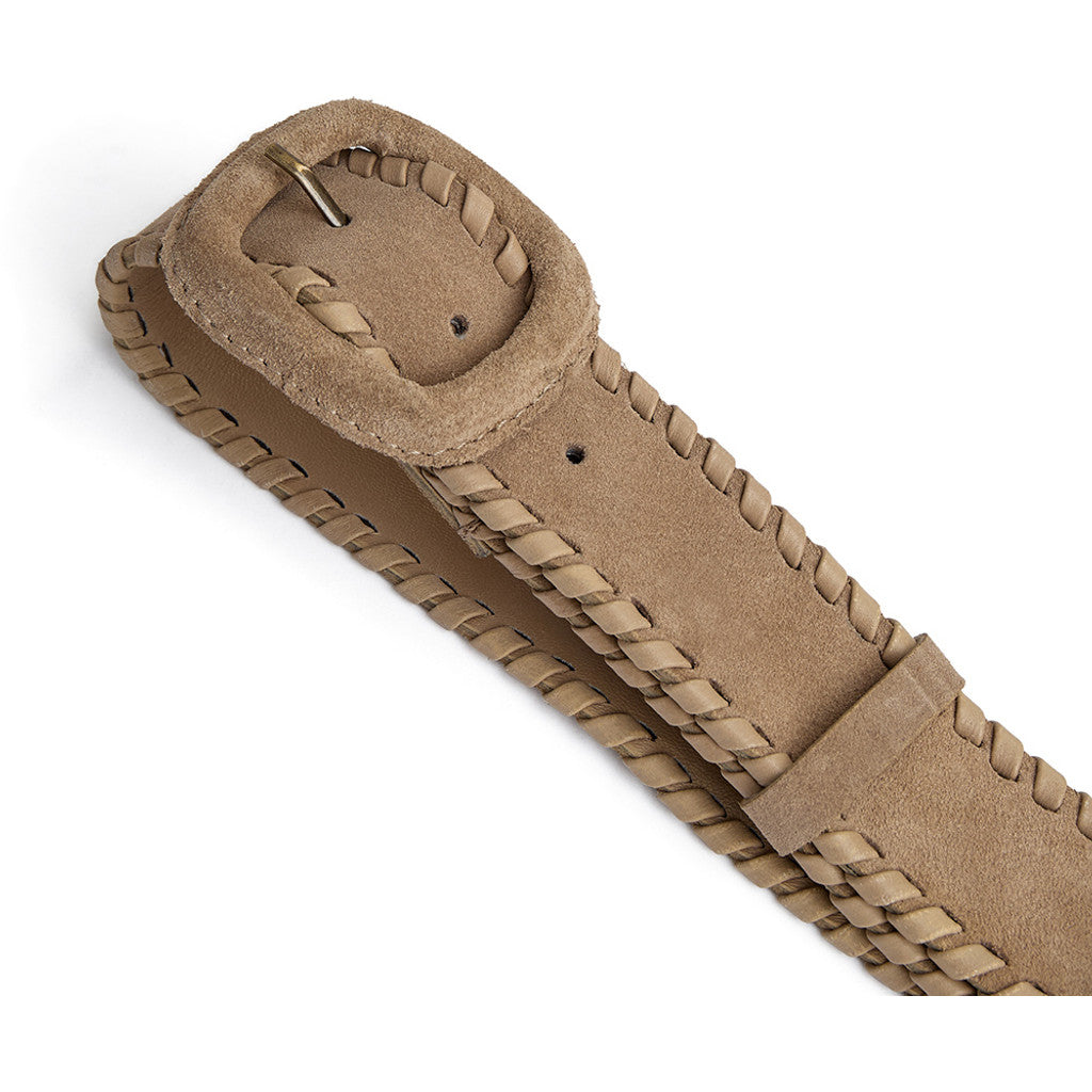 DEPECHE Suede belt with oval buckle Belt 011 Sand