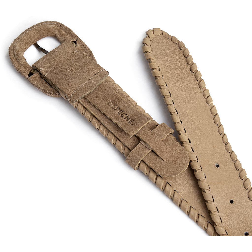 DEPECHE Suede belt with oval buckle Belt 011 Sand