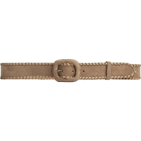 DEPECHE Suede belt with oval buckle Belt 011 Sand