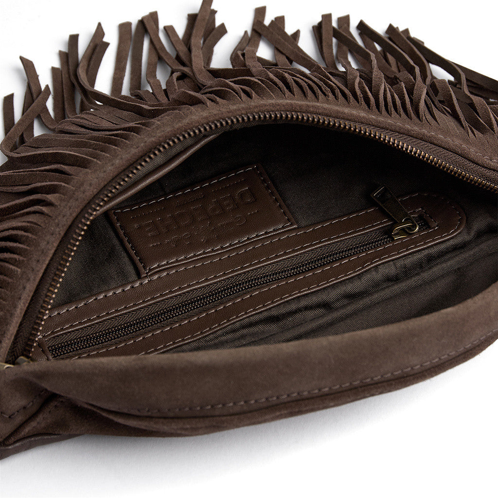 DEPECHE Suede bumbag with fringes Bumbag 217 Deer