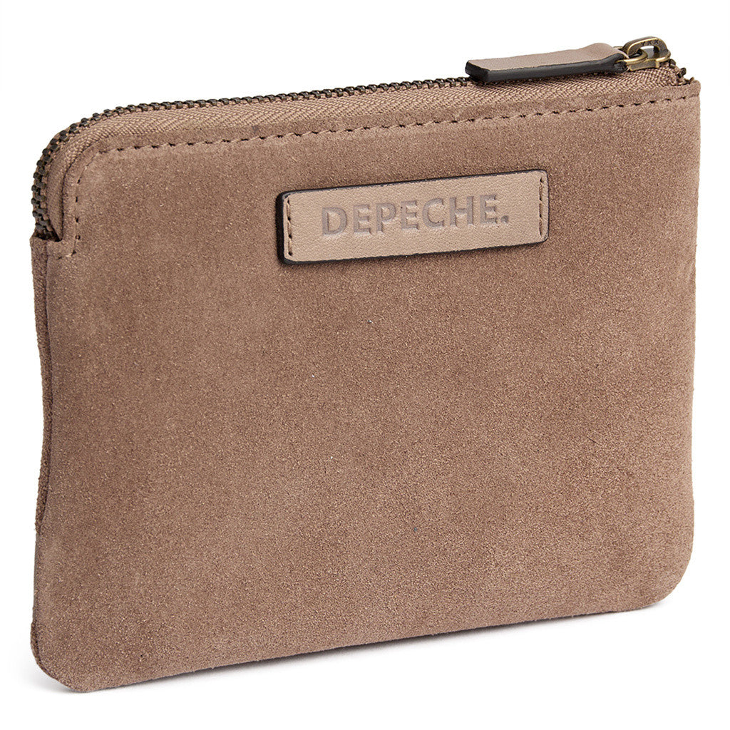 DEPECHE Suede card holder with gold details Purse / Credit card holder 224 Taupe