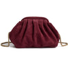 DEPECHE Suede clutch bag with strap Clutch 305 Ox Blood