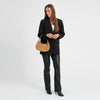 DEPECHE Suede crossbody bag Crossover 196 Dark tan