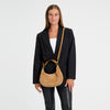 DEPECHE Suede crossbody bag Crossover 196 Dark tan
