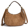DEPECHE Suede crossbody bag Crossover 196 Dark tan