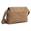 DEPECHE Suede crossover bag with brown patch details Cross over 011 Sand