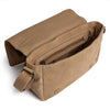DEPECHE Suede crossover bag with brown patch details Cross over 011 Sand