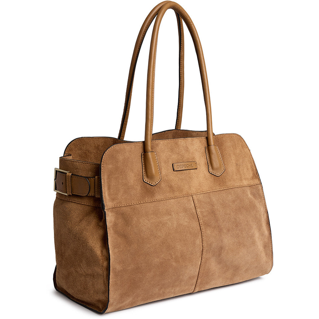 DEPECHE Suede shopper Shopper 196 Dark tan