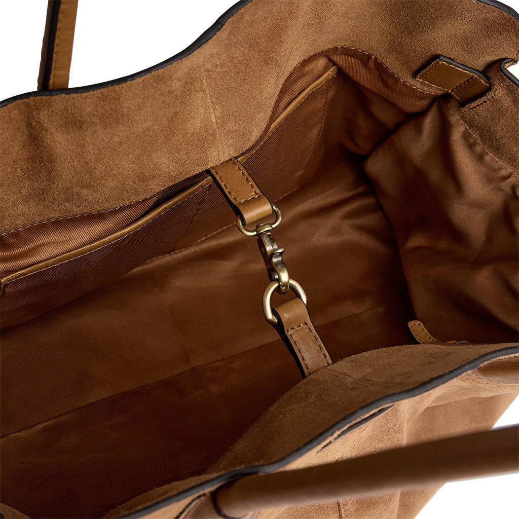 DEPECHE Suede shopper Shopper 196 Dark tan