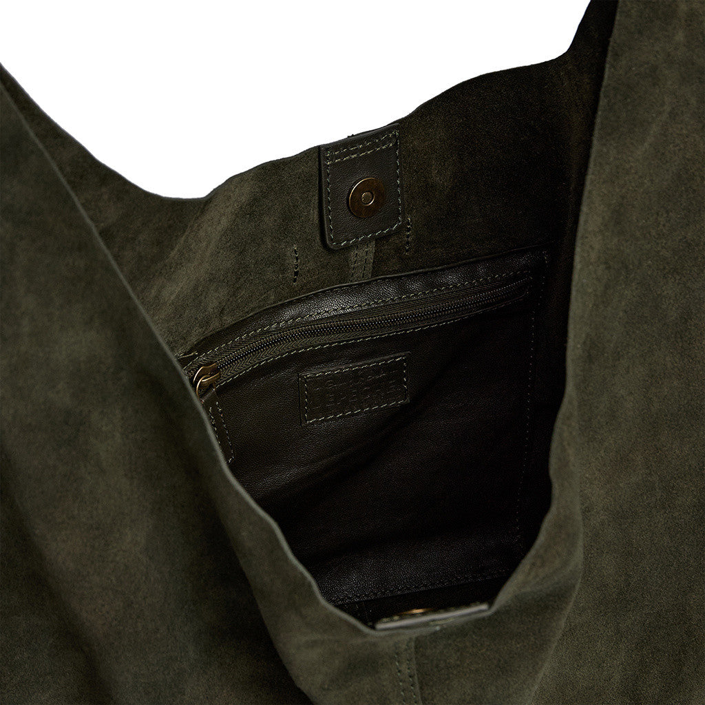 DEPECHE Suede shopper Shoulderbag / Handbag 049 Army Green