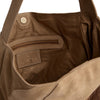 DEPECHE Suede shopper bag with brown patch details Shopper 011 Sand