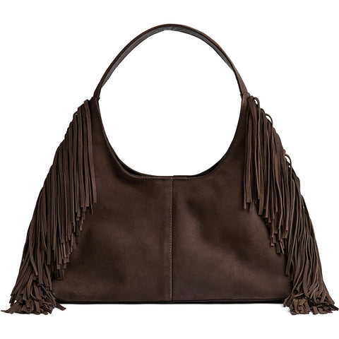 DEPECHE Suede shoulderbag with fringes Shoulderbag / Handbag 217 Deer
