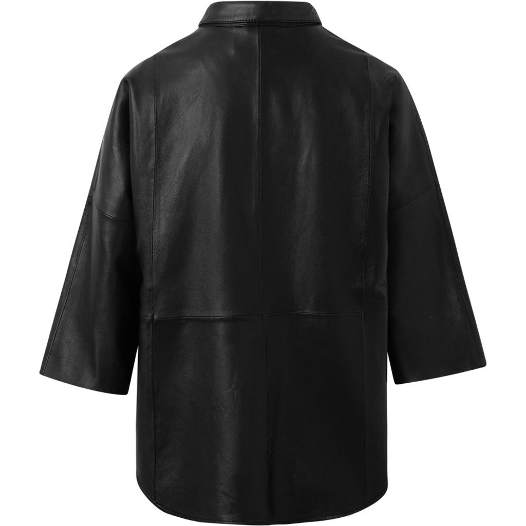 Depeche leather wear Tenna leather shirt Shirts 099 Black (Nero)