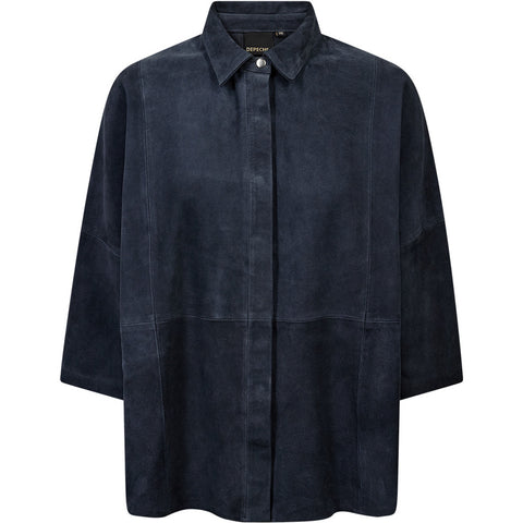 Depeche leather wear Tenna suede shirt Shirt 031 Ocean