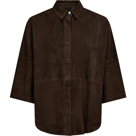 Depeche leather wear Tenna suede shirt Shirt 067 Dusty brown