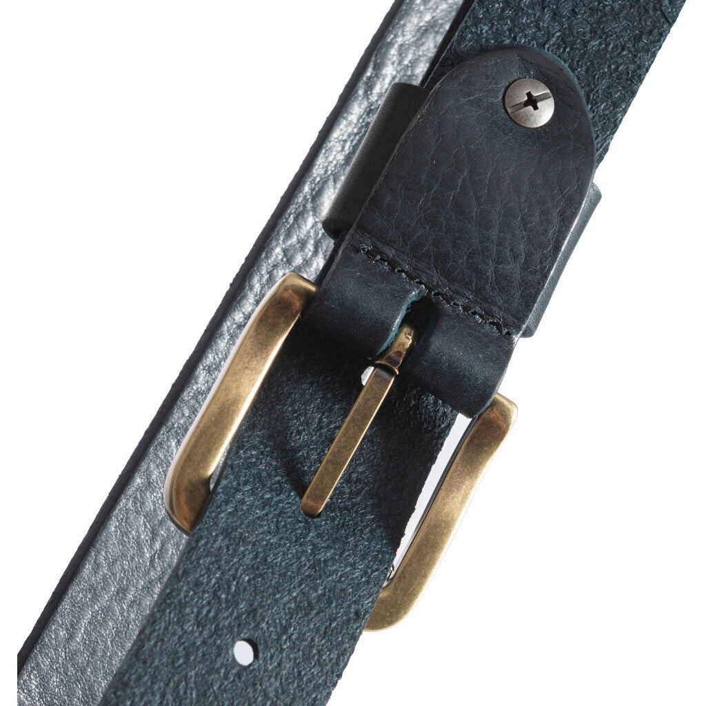 DEPECHE Timeless belt in leather quality Belts 101  Dark blue