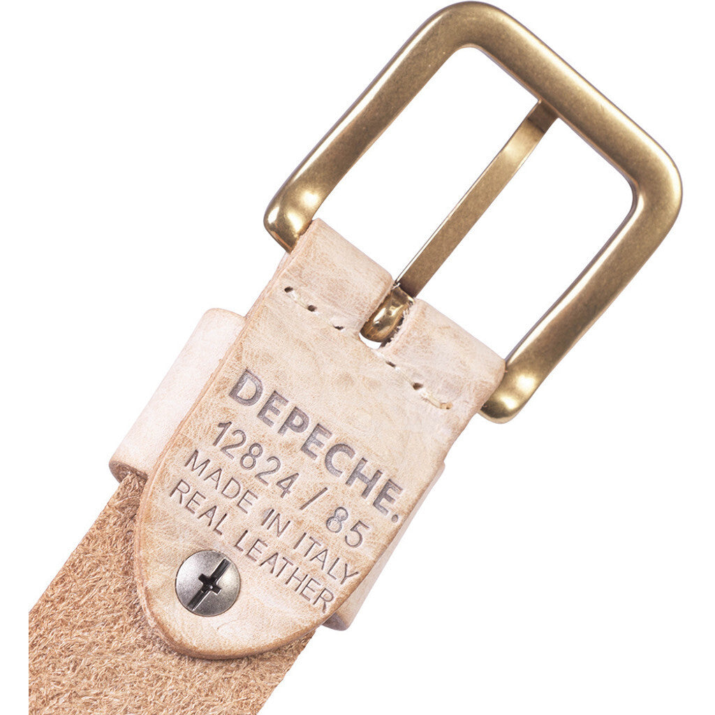 DEPECHE Timeless belt in leather quality Belts 188 Sand/Brass