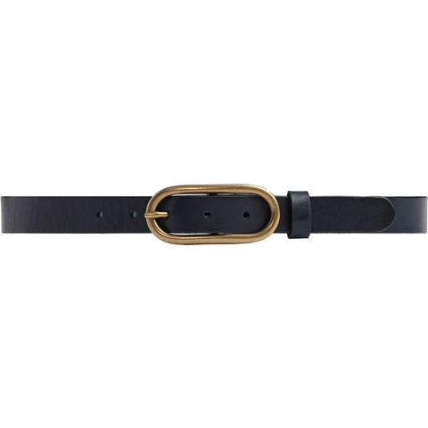 DEPECHE Timeless narrow belt in delicious leather quality Belts 101  Dark blue