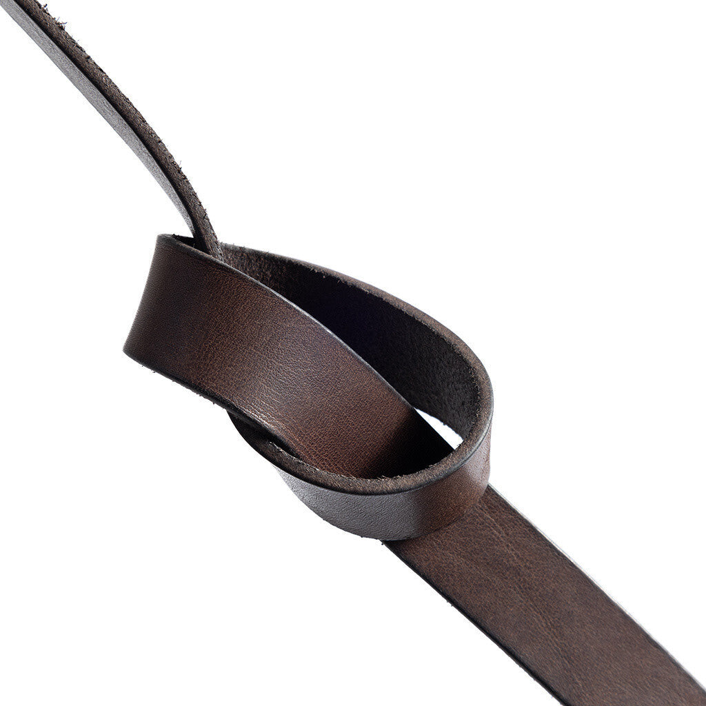 DEPECHE Timeless narrow belt in delicious leather quality Belts 161 Dark brown