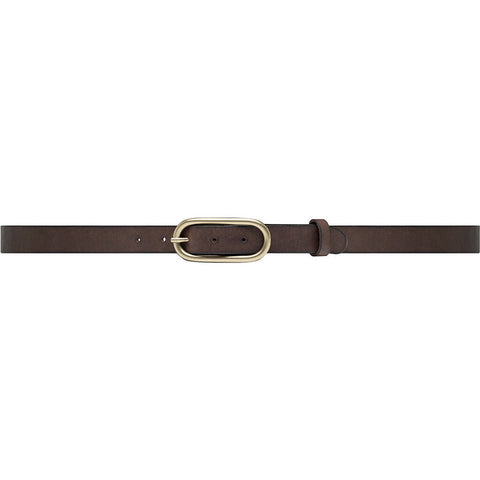 DEPECHE Timeless narrow belt in delicious leather quality Belts 161 Dark brown