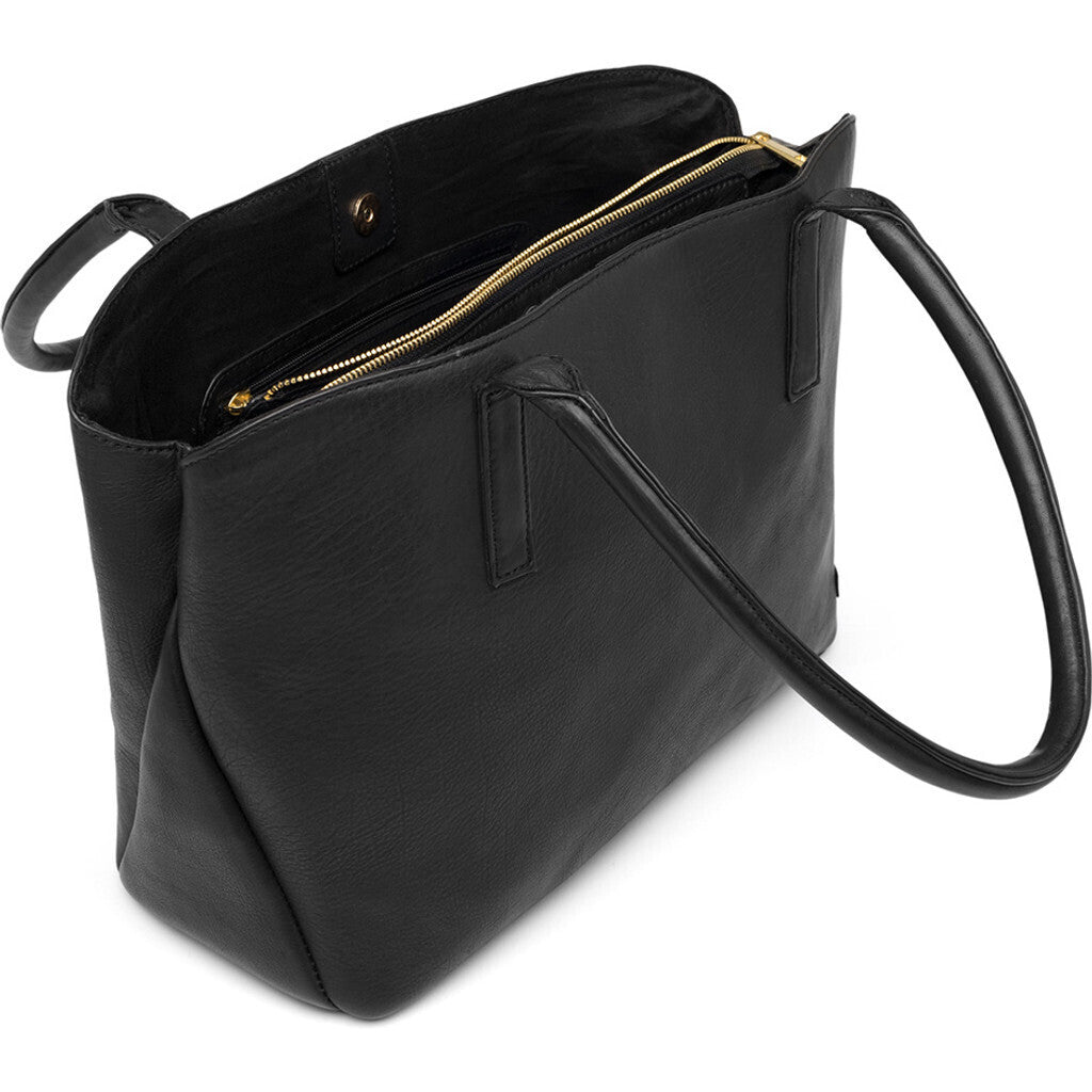 DEPECHE Timeless shopper bag in soft leather quality Shopper 099 Black (Nero)