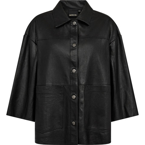 Depeche leather wear Tonja oversize shirt Shirts 099 Black
