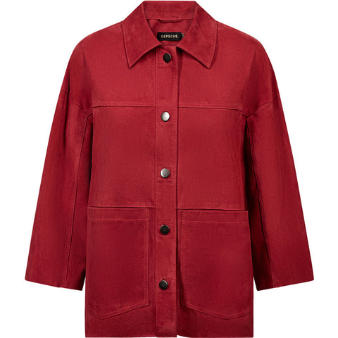 Depeche leather wear Tonja oversize suede shirt Shirt 043 Red