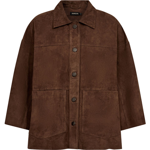 Depeche leather wear Tonja oversize suede shirt Shirt 311 Wood