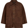 Depeche leather wear Tonja oversize suede shirt Shirt 311 Wood