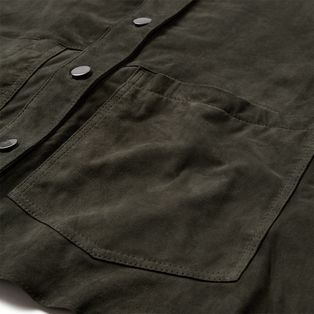 Depeche leather wear Tonja oversize suede shirt Shirt 335 Dark Khaki