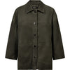 Depeche leather wear Tonja oversize suede shirt Shirt 335 Dark Khaki