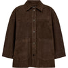 Depeche leather wear Tonja oversize suede shirt Shirt 067 Dusty brown