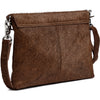 DEPECHE Hair-on leather clutch Clutch 184 Walnut