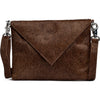 DEPECHE Hair-on leather clutch Clutch 184 Walnut