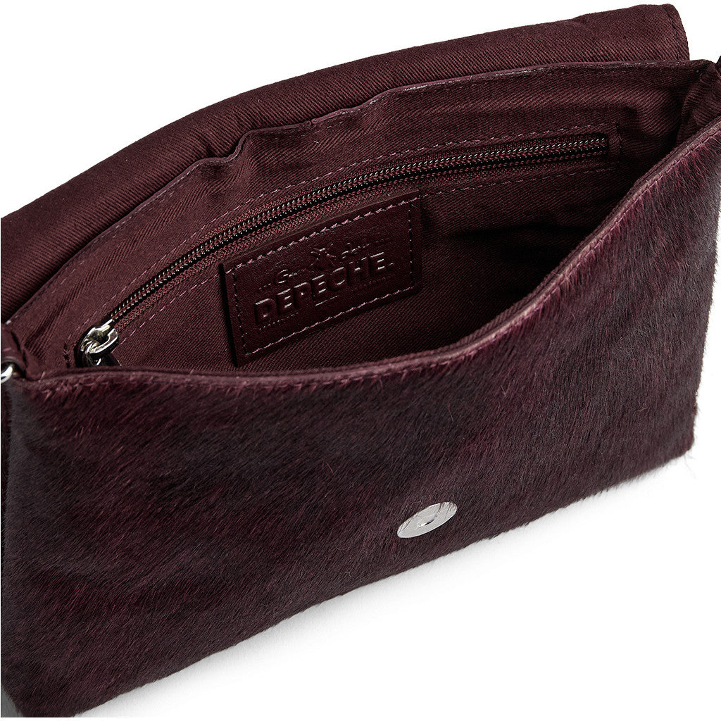 DEPECHE Hair-on leather clutch Clutch 305 Ox Blood