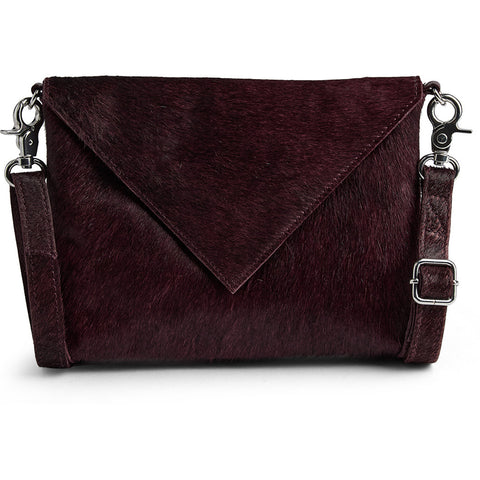 DEPECHE Hair-on leather clutch Clutch 305 Ox Blood