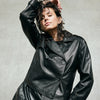 Depeche leather wear Trendy short May trenchcoat in soft leather Jackets 099 Black (Nero)