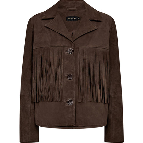 Depeche leather wear Vandana suede jacket with fringes Jackets 217 Deer