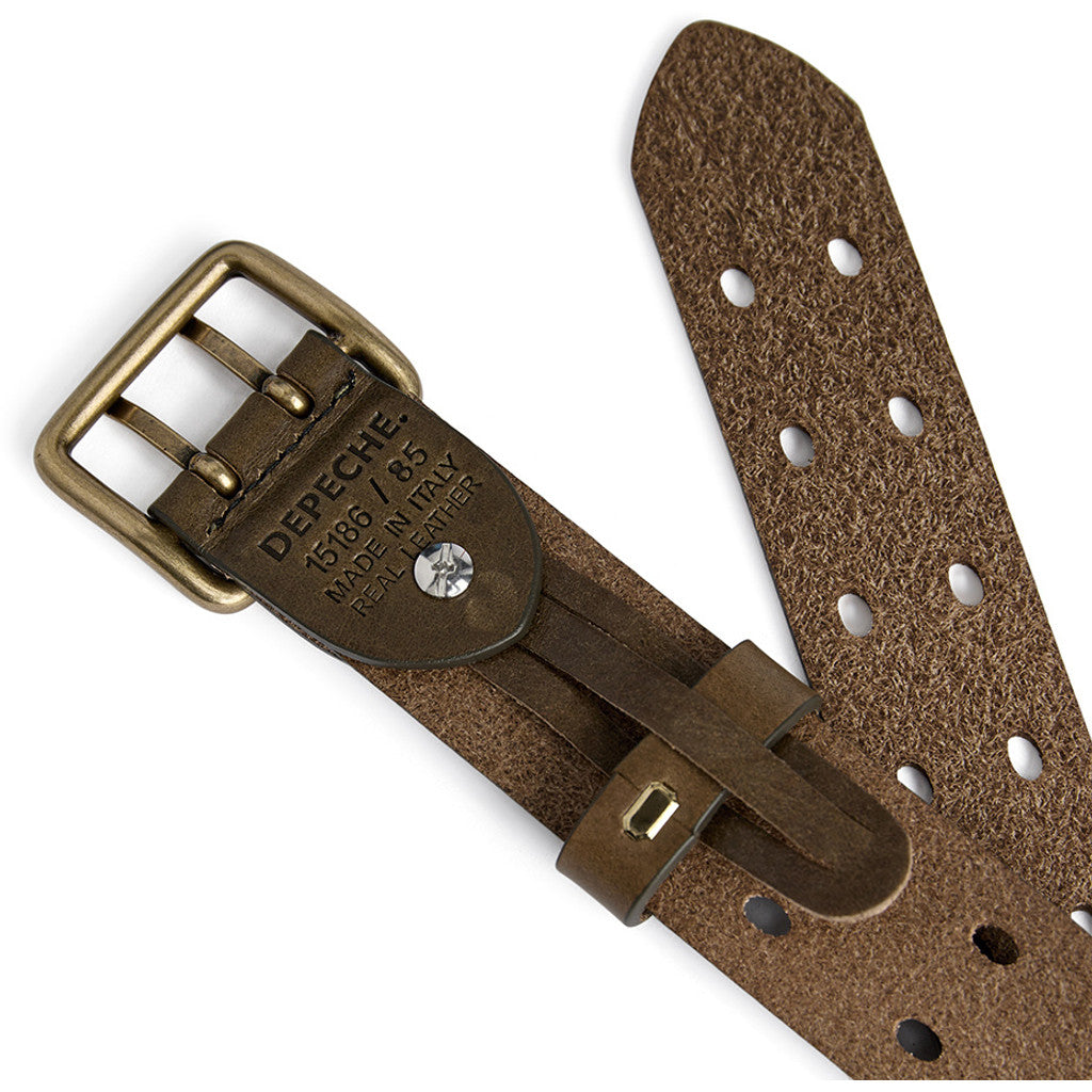 DEPECHE Waist narrow belt in soft leather quality Belts 049 Army Green
