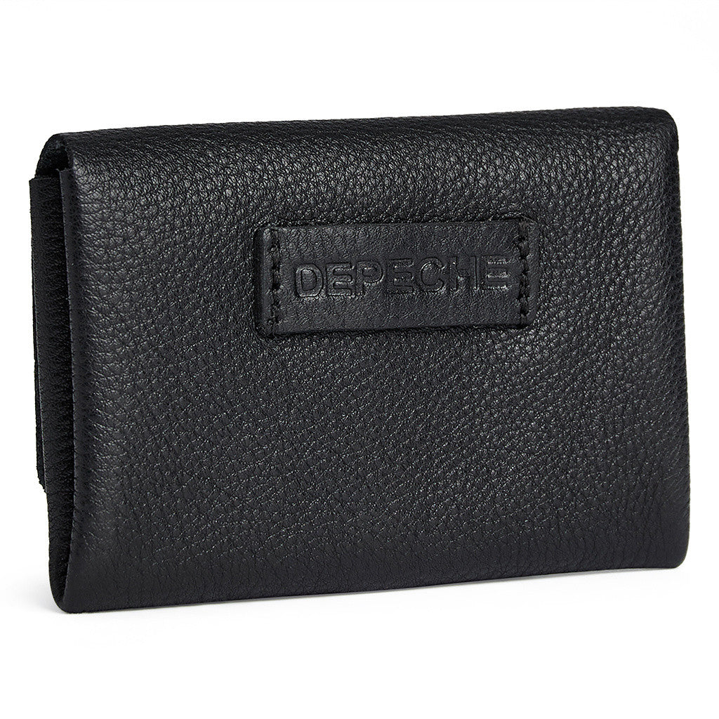 DEPECHE Wallet/credit card holder in soft leather Purse / Credit card holder 154 Black/Brass